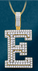 10k Genuine Diamond Solid Back Letters Initials A-Z