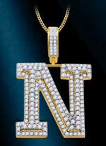 10k Genuine Diamond Solid Back Letters Initials A-Z