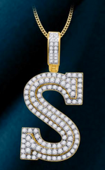 10k Genuine Diamond Solid Back Letters Initials A-Z