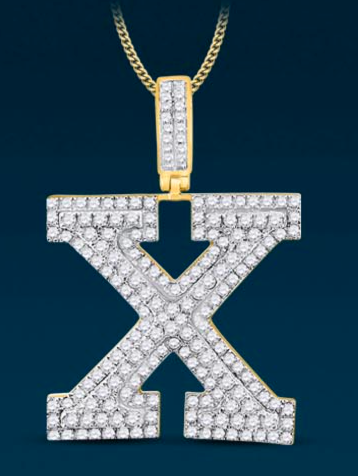 10k Genuine Diamond Solid Back Letters Initials A-Z