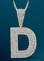 10k Genuine Diamond Two Tone Letters Initials A-Z