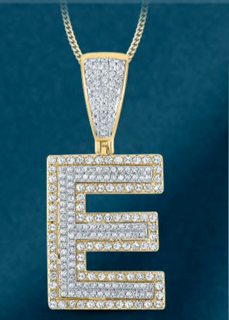 10k Genuine Diamond Two Tone Letters Initials A-Z