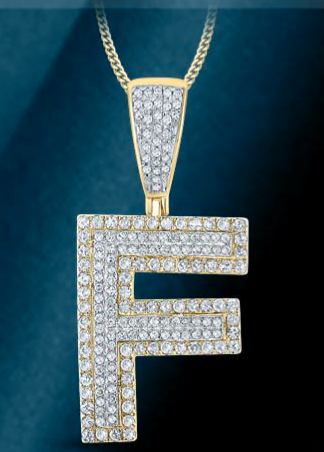 10k Genuine Diamond Two Tone Letters Initials A-Z