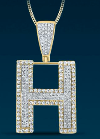 10k Genuine Diamond Two Tone Letters Initials A-Z