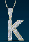 10k Genuine Diamond Two Tone Letters Initials A-Z