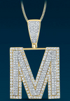 10k Genuine Diamond Two Tone Letters Initials A-Z