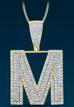 10k Genuine Diamond Two Tone Letters Initials A-Z