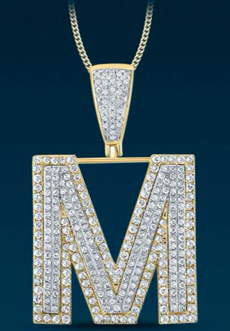 10k Genuine Diamond Two Tone Letters Initials A-Z