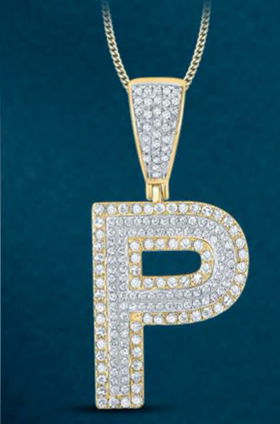 10k Genuine Diamond Two Tone Letters Initials A-Z