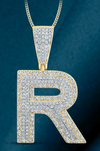 10k Genuine Diamond Two Tone Letters Initials A-Z