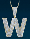 10k Genuine Diamond Two Tone Letters Initials A-Z