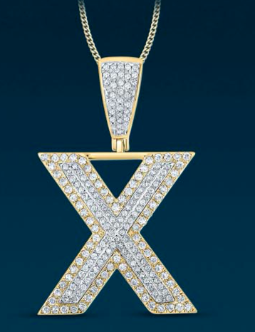 10k Genuine Diamond Two Tone Letters Initials A-Z