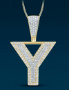 10k Genuine Diamond Two Tone Letters Initials A-Z