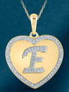 10k Genuine Diamond Heart Letters w/ plate A-Z