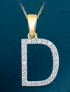 10k Genuine Diamond Single Row Letters Initials A-Z