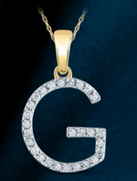 10k Genuine Diamond Single Row Letters Initials A-Z