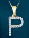 10k Genuine Diamond Single Row Letters Initials A-Z