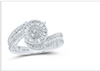 Round Genuine Baguette Diamond Engagement Ring