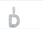 10k diamond initials with Baguettes A-Z initials