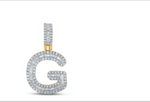 10k diamond initials with Baguettes A-Z initials