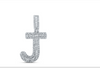 10k diamond initials with Baguettes A-Z initials