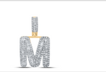 10k diamond initials with Baguettes A-Z initials