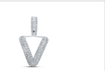 10k diamond initials with Baguettes A-Z initials