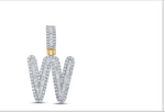 10k diamond initials with Baguettes A-Z initials