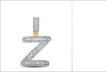 10k diamond initials with Baguettes A-Z initials