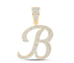 1 CTW-DIA NICOLE INITIAL "B" PENDANT 10K