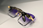 Black Buffalo BUFFS Horn Frames Purple Tint Diamond cut lenses