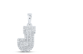 1/6CTW-DIA NICOLE INITIAL "J" PENDANT 10K