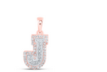 1/6CTW-DIA NICOLE INITIAL "J" PENDANT 10K