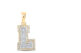 1/6CTW-DIA NICOLE INITIAL "L" PENDANT 10K