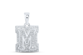 1/4CTW-DIA NICOLE INITIAL "M" PENDANT 10K