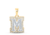 1/4CTW-DIA NICOLE INITIAL "M" PENDANT 10K