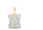 1/4CTW-DIA NICOLE INITIAL "M" PENDANT 10K