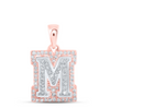 1/4CTW-DIA NICOLE INITIAL "M" PENDANT 10K