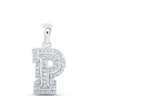 1/6CTW-DIA NICOLE INITIAL "P" PENDANT 10K