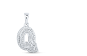 1/6CTW-DIA NICOLE INITIAL "Q" PENDANT 10K