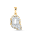 1/6CTW-DIA NICOLE INITIAL "Q" PENDANT 10K