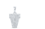 1/6CTW-DIA NICOLE INITIAL "V" PENDANT 10K