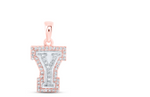 1/6CTW-DIA NICOLE INITIAL "Y" PENDANT 10K